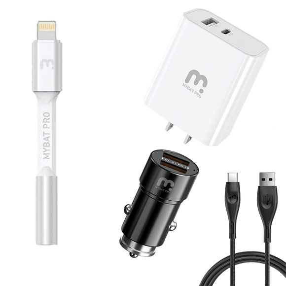 This Page includes all MyBat Pro Charging Cables, Wall Chargers, Car Chargers and Audio Adapters.