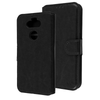 Black Smooth Element Wallet Case with Magnetic Closure Strap for LG K31, Aristo 5, Tribute Monarch.