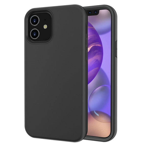Black slim silicone shock absorbing case for the Apple iPhone 12 mini