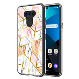 Fusion Series Light Pink and White Marble Quadrilateral Case for LG Harmony 4