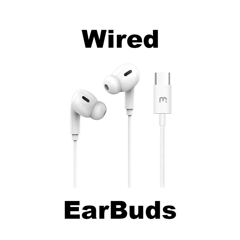 The page contains all MyBat Pro Wired Earbuds for 3.5mm, lightning and type-c inputs.