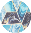 Black Blue Mixed Marbling