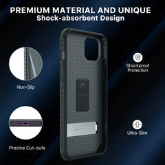 MyBat Pro Beyonder Series Case with Tempered Glass with Kickstand for Apple iPhone 16e / 14 / 13
