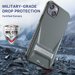 MyBat Pro Beyonder Series Case with Tempered Glass with Kickstand for Apple iPhone 16e / 14 / 13