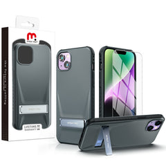 MyBat Pro Beyonder Series Case with Tempered Glass with Kickstand for Apple iPhone 16e / 14 / 13