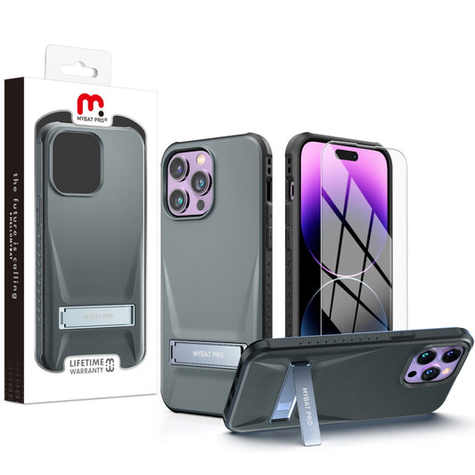 MyBat Pro Beyonder Series Case with Tempered Glass with Kickstand for Apple iPhone 14 Pro Max (6.7)
