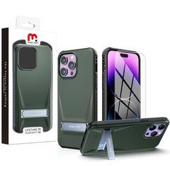 Funda MyBat Pro Beyonder Series con vidrio templado y soporte para Apple iPhone 14 Pro Max (6.7")