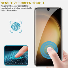 Protector de pantalla de vidrio templado de cobertura total MyBat Pro (desbloqueo por huella dactilar) para Samsung Galaxy S23 Plus
