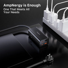 AmpNergy 65W Fast Charging Desktop Multifunction ChargerMyBat Pro