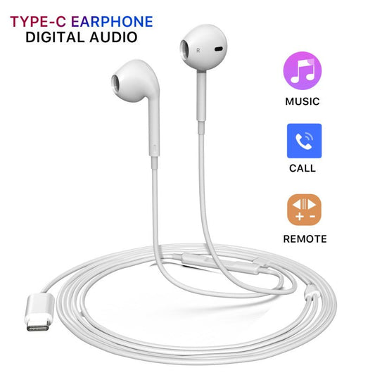 FDN USB - C Digital Audio Earphone - White - MyBat Pro