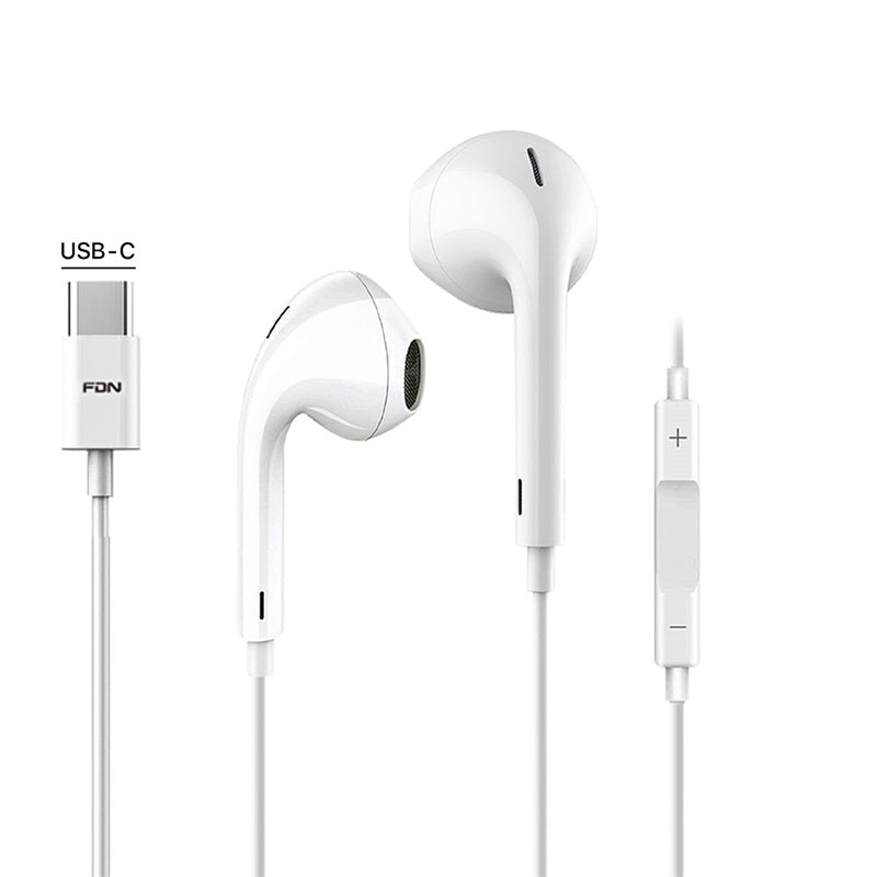 FDN USB - C Digital Audio Earphone - White - MyBat Pro