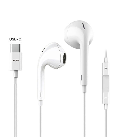 FDN USB - C Digital Audio Earphone - White - MyBat Pro