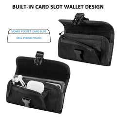 LUXMO Extra Large Horizontal Universal Nylon Pouch w/ Large Front Zipper Compartment - Black