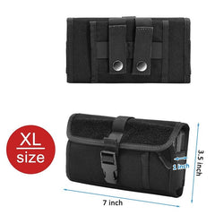 LUXMO Extra Large Horizontal Universal Nylon Pouch w/ Large Front Zipper Compartment - Black