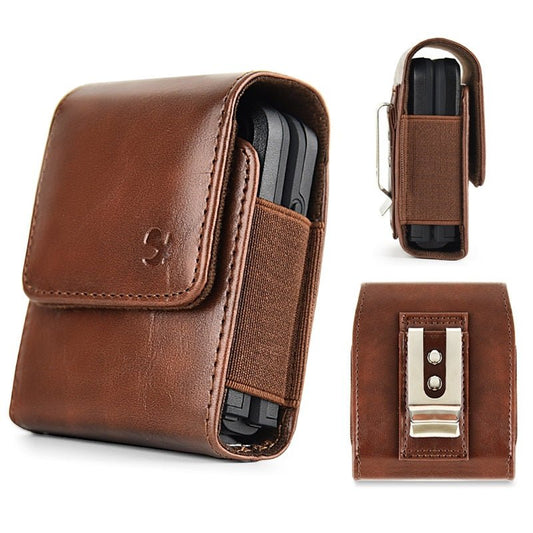 LUXMO Extra Small Universal Vertical Leather Pouch - Brown