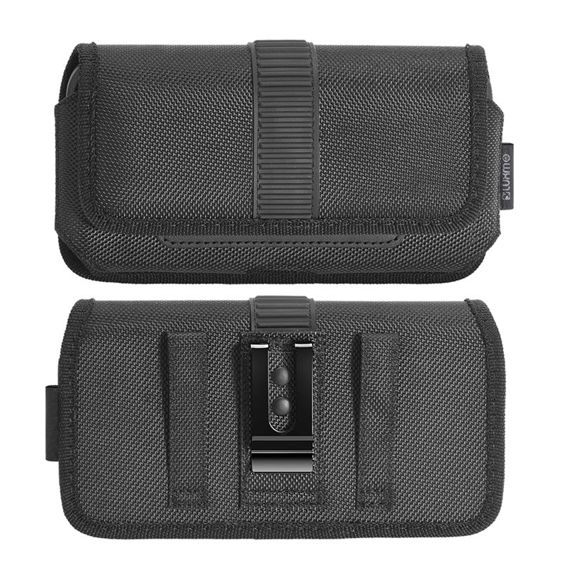 LUXMO Large Horizontal Universal Nylon Pouch w/ Credit Card Slot - Black