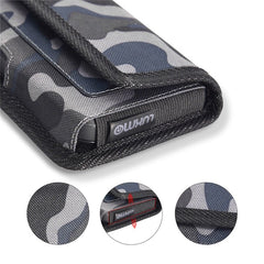 LUXMO Large Horizontal Universal Nylon Pouch w/ Dual Card Slots - Grey Camo