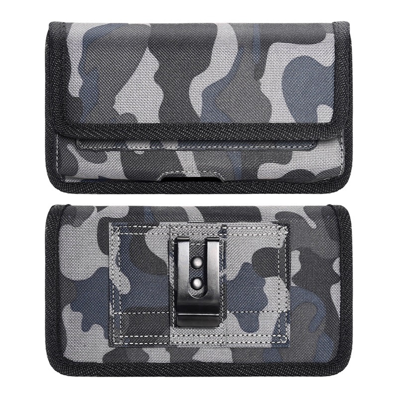LUXMO Large Horizontal Universal Nylon Pouch w/ Dual Card Slots - Grey Camo