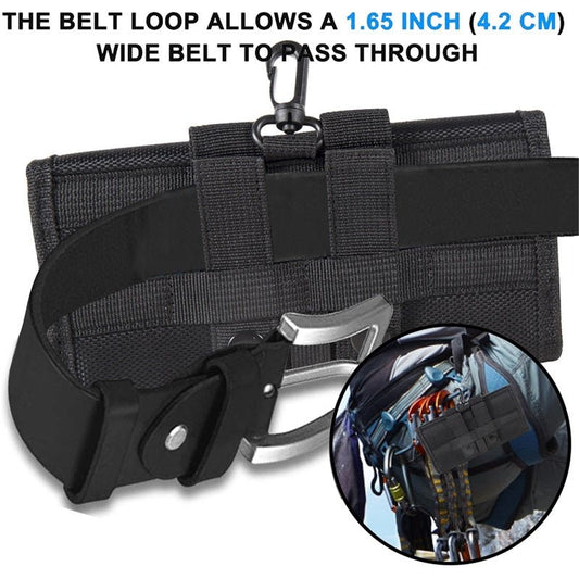 LUXMO Large Horizontal Universal Nylon Pouch w/ Front Buckle - Black