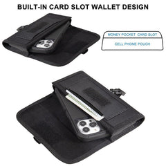 LUXMO Large Horizontal Universal Nylon Pouch w/ Front Buckle - Black