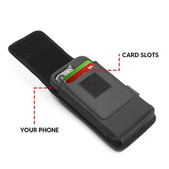 LUXMO Large Vertical Universal Nylon Pouch w/ Credit Card Slot - Black