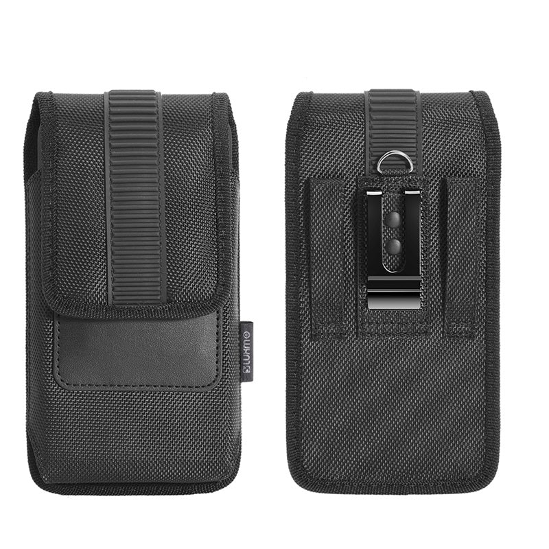 LUXMO Large Vertical Universal Nylon Pouch w/ Credit Card Slot - Black