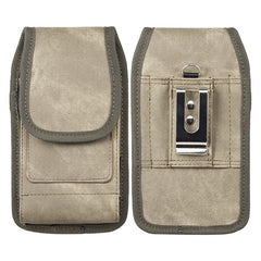 LUXMO Medium Vertical Universal Pouch w/ Dual Card Slots - Light Brown Denim Fabric