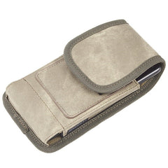 LUXMO Small Vertical Universal Pouch w/ Dual Card Slots - Light Brown Denim Fabric