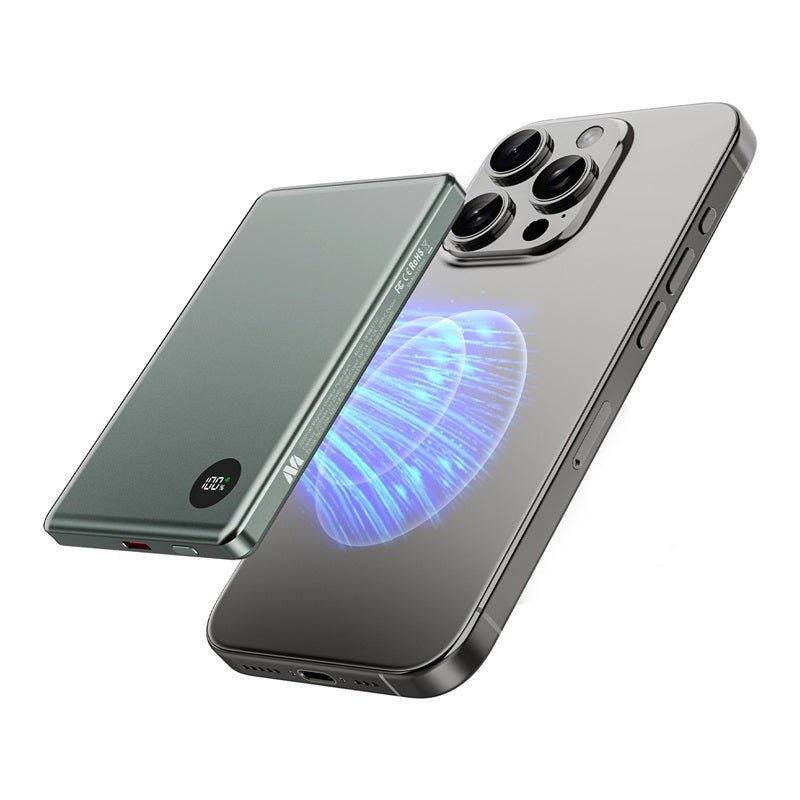MyBat 5000mAh SNAP + GO SLEEK Magnetic Wireless Power Bank - Purple Titanium - MyBat Pro