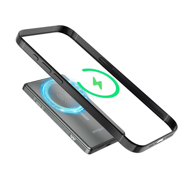 MyBat 5000mAh SNAP + GO SLEEK Magnetic Wireless Power Bank - Purple Titanium - MyBat Pro