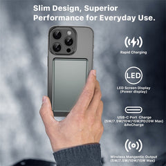 MyBat 5000mAh SNAP + GO SLEEK Magnetic Wireless Power Bank - Purple Titanium - MyBat Pro