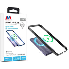 MyBat 5000mAh SNAP + GO SLEEK Magnetic Wireless Power Bank - Purple Titanium - MyBat Pro