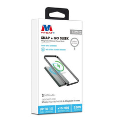 MyBat 5000mAh SNAP + GO SLEEK Magnetic Wireless Power Bank - Purple Titanium - MyBat Pro