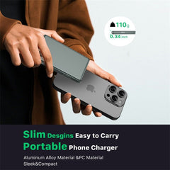 MyBat 5000mAh SNAP + GO SLEEK Magnetic Wireless Power Bank - Purple Titanium - MyBat Pro