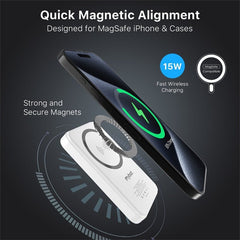 MyBat Design Lab 5000mAh Magnetic Wireless Power Bank - White - Skull Garden