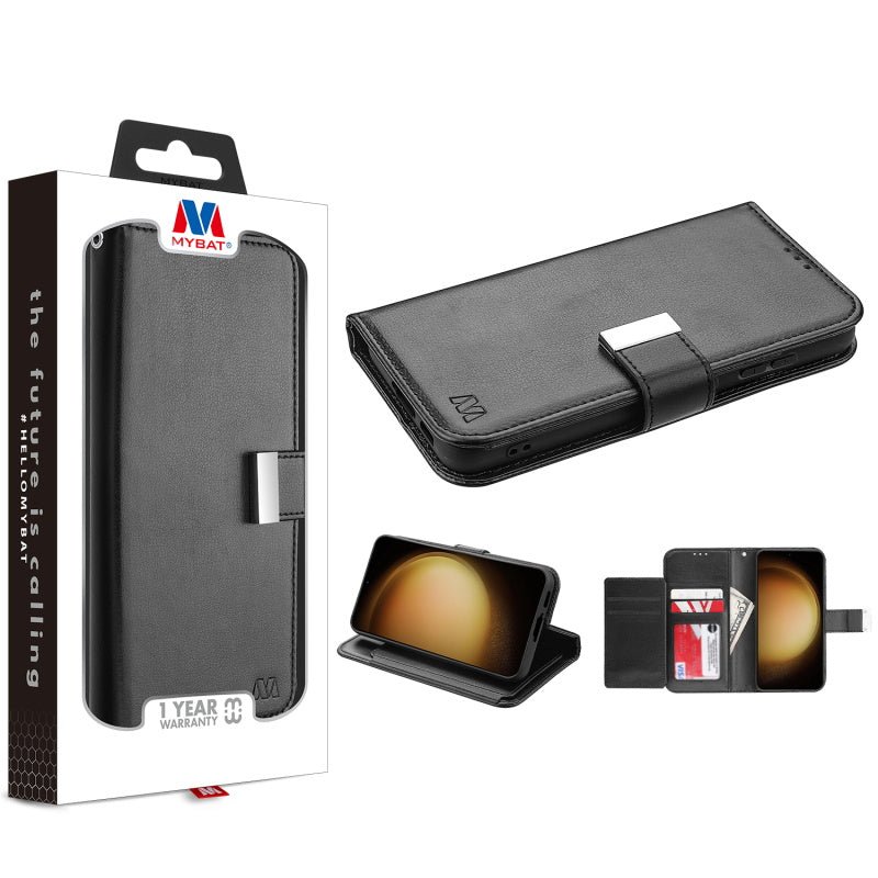 MyBat MyJacket Wallet Xtra Series for Samsung Galaxy S23 Plus - Black / Black