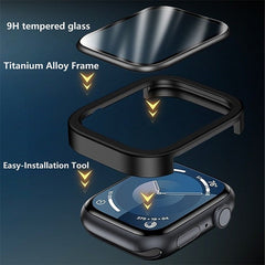 MyBat Pro 3D Full Coverage Tempered Glass Screen Protector with Installation Frame for Apple Watch Series 9 45mm/Watch Series 8 45mm / Watch Series 7 45mmMyBat Pro