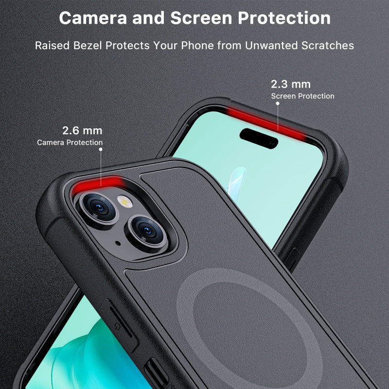 MyBat Pro Antimicrobial Maverick Series w/ MagSafe Case with Holster and Tempered Glass for Apple iPhone 15 (6.1)iPhone 15