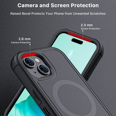 MyBat Pro Antimicrobial Maverick Series w/ MagSafe Case with Holster and Tempered Glass for Apple iPhone 15 (6.1)iPhone 15