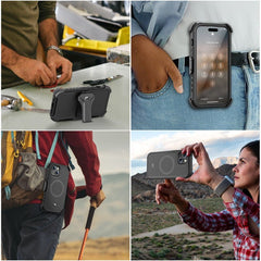 MyBat Pro Antimicrobial Maverick Series w/ MagSafe Case with Holster and Tempered Glass for Apple iPhone 15 (6.1)iPhone 15