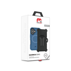 MyBat Pro Antimicrobial Maverick Series w/ MagSafe Case with Holster and Tempered Glass for Apple iPhone 16 PlusiPhone 16 Plus