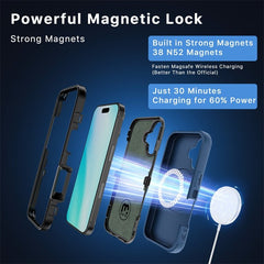 MyBat Pro Antimicrobial Maverick Series w/ MagSafe Case with Holster and Tempered Glass for Apple iPhone 16 PlusiPhone 16 Plus