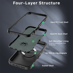 MyBat Pro Antimicrobial Maverick Series w/ MagSafe Case with Holster and Tempered Glass for Apple iPhone 16 Pro MaxiPhone 16 Pro Max