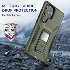 MyBat Pro Antimicrobial Stealth Series (with Stand) for Samsung Galaxy S23 Ultra - Plum / Black - MyBat Pro