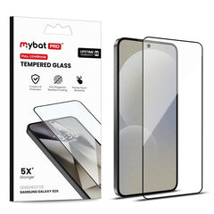 MyBat Pro Full Coverage Tempered Glass Screen Protector (Fingerprint Unlock) for Samsung Galaxy S25 / Galaxy S24 - Black
