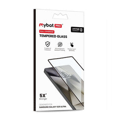 MyBat Pro Full Coverage Tempered Glass Screen Protector (Fingerprint Unlock) for Samsung Galaxy S25 Ultra - Black