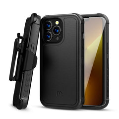 MyBat Pro Maverick Series Case w/ Holster and Tempered Glass for Apple iPhone 13 Pro (6.1)iPhone 13 Pro
