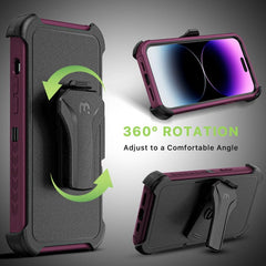 MyBat Pro Maverick Series Case w/ Holster and Tempered Glass for Apple iPhone 14 Pro Max (6.7)iPhone 14 Pro Max