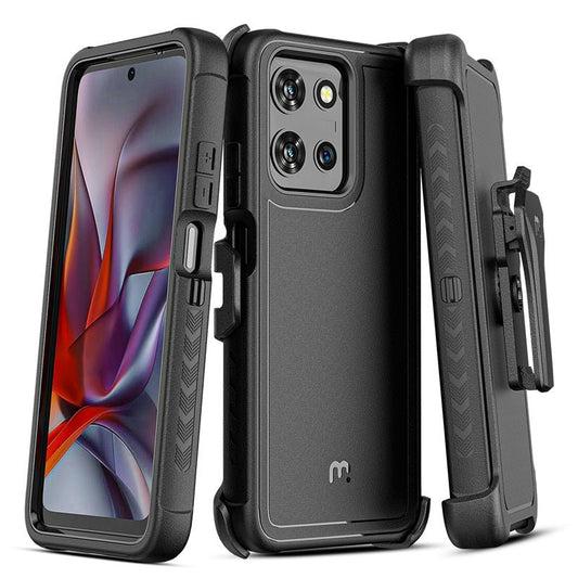 MyBat Pro Maverick Series Case w/ Holster for Motorola Moto G 5G (2025) - BlackMybat Pro