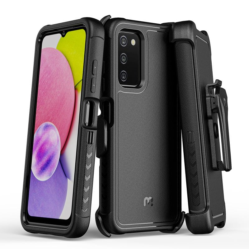 MyBat Pro Maverick Series Case w/ Holster for Samsung Galaxy A037U / A03S - Black